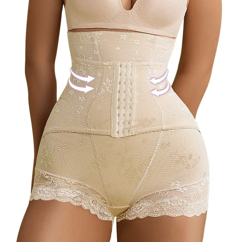 Women High Waist Lace Abdominal Pants Postpartum Tummy Control Panties Slimming Hip Lifting Body Shaper Waist Trainer Shapewear