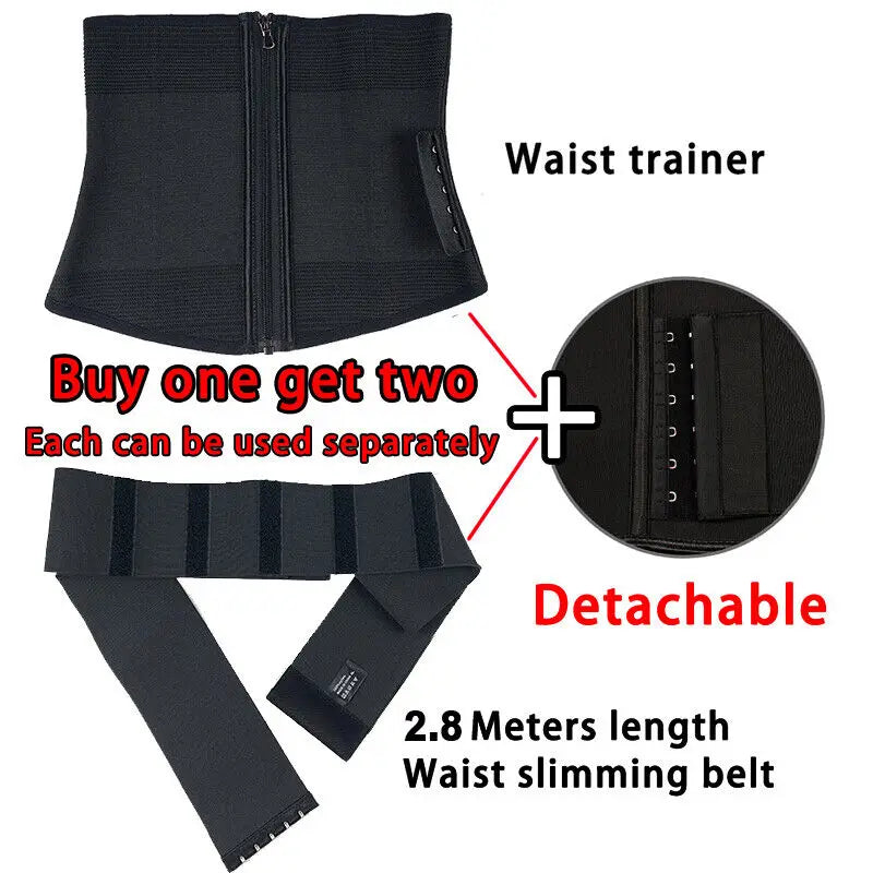 9 Steel Bones Waist Trainer Body Shaper Adjustable Belly Tummy Control Snatch Me Up Wrap Stretch Bands Slim Body Shaper Women