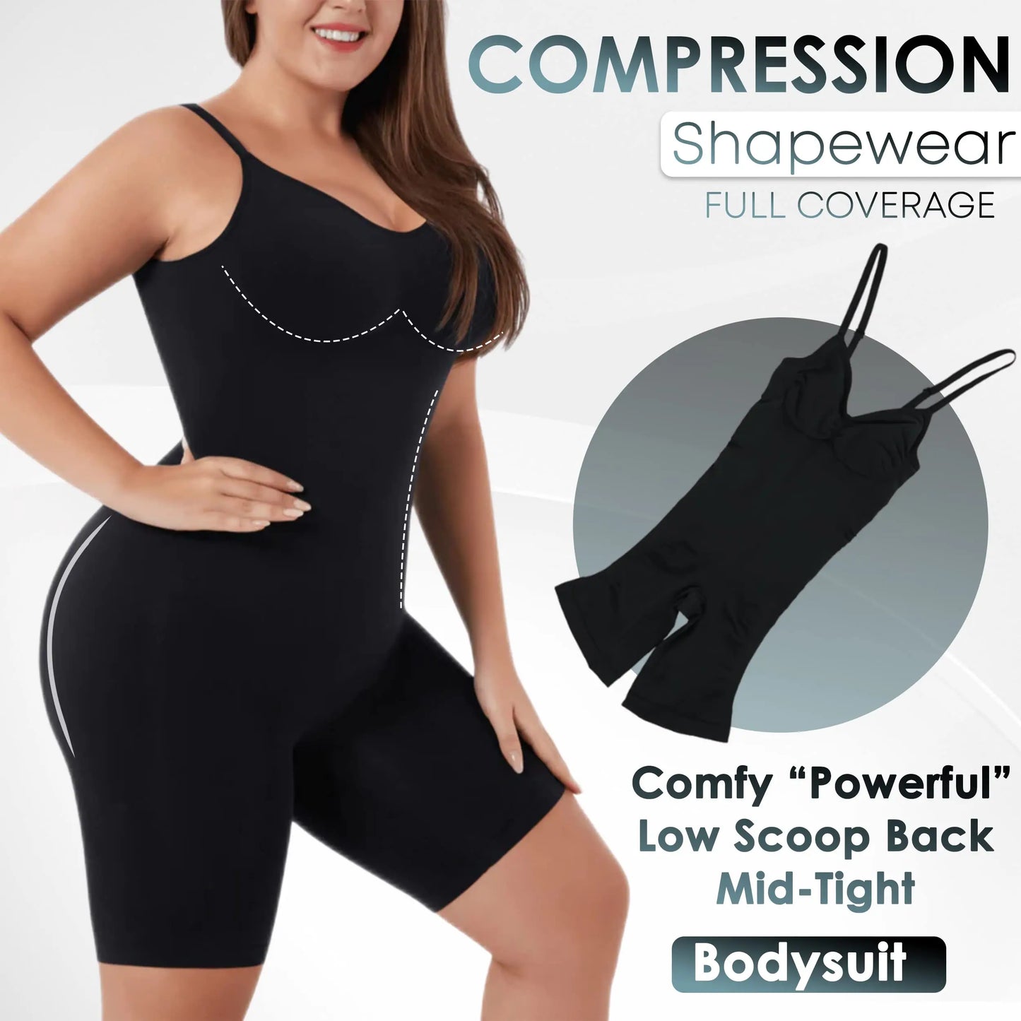 Seamless Shapewear for Women Tummy Control Waist Trainer Bodysuit Full Body Shaper Slim Low Back Body Shaper Backless Jumpsuit