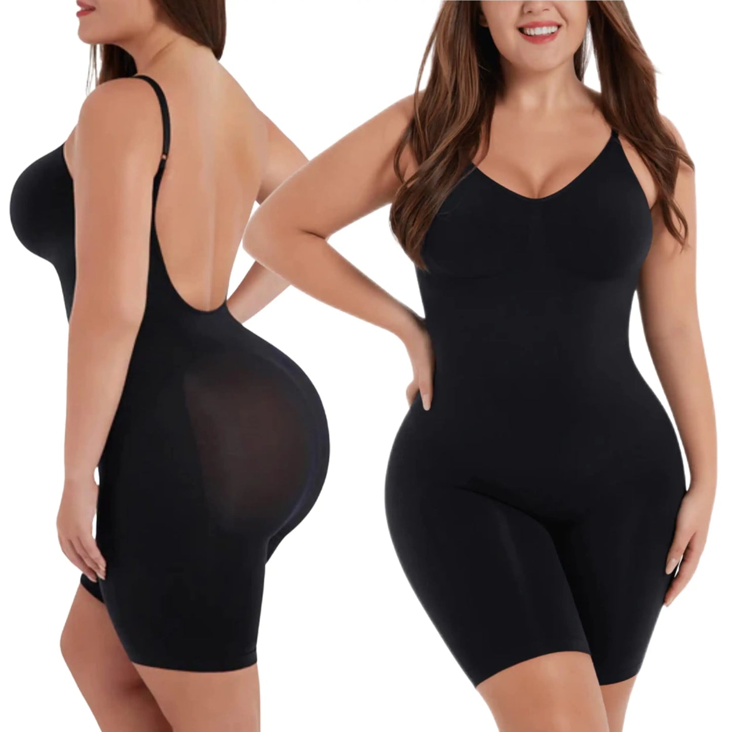 Seamless Shapewear for Women Tummy Control Waist Trainer Bodysuit Full Body Shaper Slim Low Back Body Shaper Backless Jumpsuit